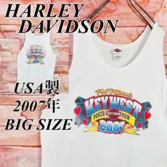 【2007年USA製】ハーレーダビットソン　タンクトップ　2XL ポーカーラン