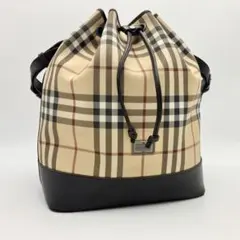 Burberry 月桂樹 ノバチェック ワンショルダー バケットバッグ