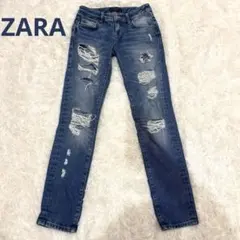 ZARA ザラ ダメージデニム レディース XS