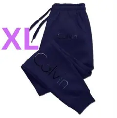 新品タグなし‼️シンプルロゴ★暖か裏起毛＊ロング　ジョガーパンツ★XLサイズ