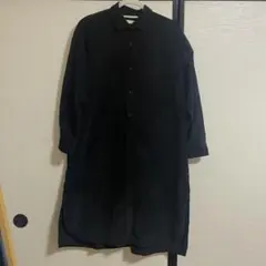 【earth music&ecology】長袖シャツワンピース　ブラック