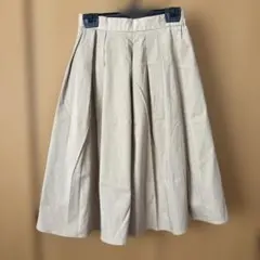 GU ベージュ フレアスカート コットン混紡