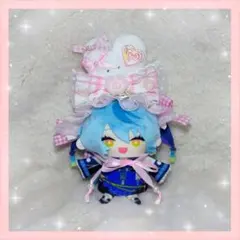 にじぱぺっと　10cm　ヘッドドレス　スタイ　セット　ぬい服　うさ耳　ピンク