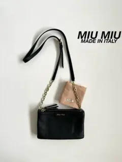 MIU MIU LEATHER CHAIN ONE SHOULDER BAG