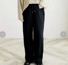 しまむら 陽さん ピンタック ワイドパンツ ブラック