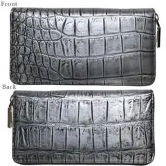 W41 メタル加工 クロコダイル 長財布 メンズ レディース ゴールド 
