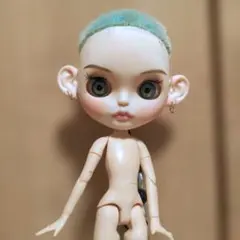 ドール作家さん カスタム アイシードール☆ミントグリーン男子 ピアス付 本体のみ
