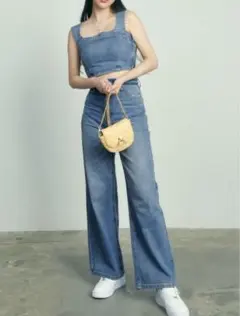 ビスチェXワイドパンツデニムセットアップ[gm604]