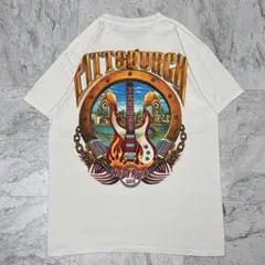 ハードロックカフェ Tシャツ ギター バックプリント メキシコ製 白 90s