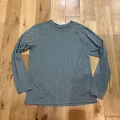 美品 NIKE DRI-FIT 長袖Tシャツ ロンT グレー Lサイズ