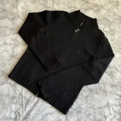 Burberry 黒ハイネック ジッパー付きカーディガン