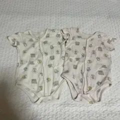 西松屋　動物柄半袖ボディスーツ　2枚セット　80cm