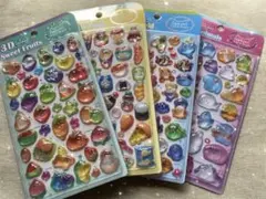 海外オリジナルNEKONIデザイン★3Dクリスタルドロップシール★4枚セット