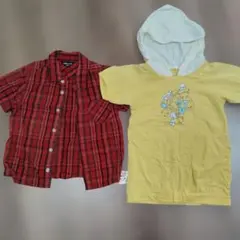 comme ca ism チェック柄シャツとTシャツセット