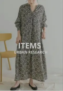 ITEMS URBAN RESEARCH 花柄 ラグラン ワンピース F