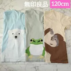 120cm 無印良品 生きもの Tシャツ 3枚セット