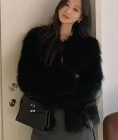 フェイクファーショートコート