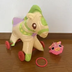 おもちゃ　お散歩コロコロ　風船　ビニール　ころころ　馬　ウマ　金魚風船付き　玩具