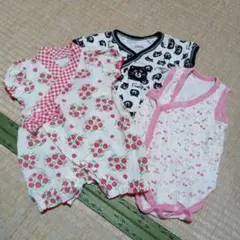 匿名配送 60サイズ 赤ちゃん 下着 肌着 ロンパース  出産準備 女の子