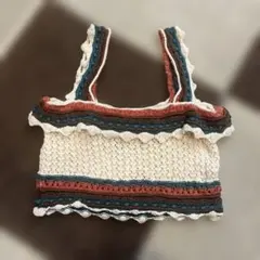 ZARA 鍵あみニットタンクトップ