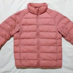 140cm ピンク ダウンコート フルジップ キッズ