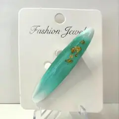 【新品】 ヘアピン クリップ バレッタ グリーン ハンドメイド