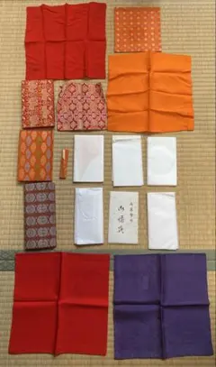 茶道具セット 帛紗 帛紗ばさみ 懐紙入れ 古帛紗扇子 菓子切り 記名ありお稽古用