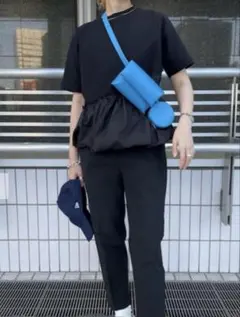 emmi atelier エミアトリエ　カットコンビバルーンTシャツ ブラック