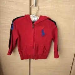 POLO 赤 フード付き トレーナー