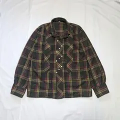 【vintage】希少50s~きのこボタン・ボックスシルエットウールネルシャツ