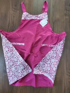 新品未使用　タグ付き　アフタヌーンティー　ピンク 花柄ポケット付きエプロン