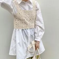 INGNI かぎ針ビスチェ＋ロングシャツセット