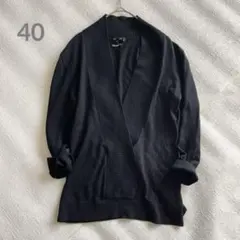 BALLSEY トゥモーローランド　7分袖ウール薄手ニット　ブラック 40