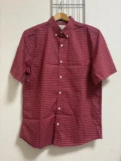 ［L.L.Bean］エルエルビーン　 半袖シャツ　レッド系　M Y4603
