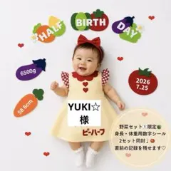 【ワンピース】　ハーフバースデー　ギンガムチェック袖のサムネイル