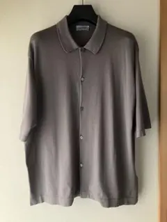 JOHN SMEDLEY コットン 30G 半袖ニットシャツ ブラウン L