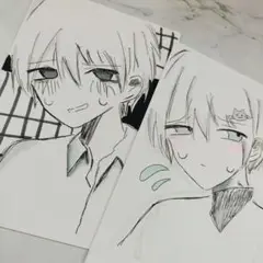 男性キャラクターのペン画イラスト A4サイズ