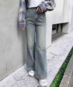 即購入× フレアデニムパンツ
