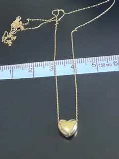 シ*バ様 K24 純金ハート ネックレス K18チェーンイエローゴールド 24金