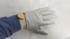 レザー製アウトドアグローブ（ホワイト）