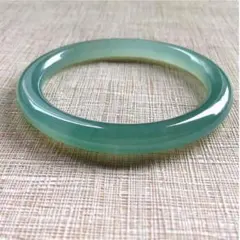 透明感✨氷質】天然 岫玉バングル マスカットグリーン 翡翠軟玉 約55 