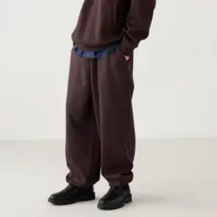 UNIQLO C スウェットワイドパンツ XL ダークブラウン