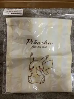 ポケモン　ピカチュウ　マチ付き巾着 ランチポーチ