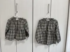 ZARA チェック柄 長袖ブラウス 110&90