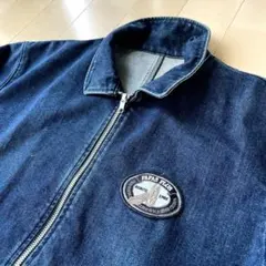 美品 PAPAS デニムジャケット XL ジージャン 刺繍ロゴ リネンブレンド 美品】PAPAS／パパス デニムジャケット 美品 PAPAS デニム