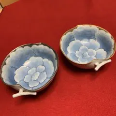 有田焼文山窯　金牡丹プラチナ牡丹　りんご型深皿セット