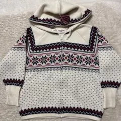 FAMILIAR 冬用 ニット ジャケット 120cm フード付き