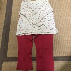 いちご柄 パジャマセット (白・赤)