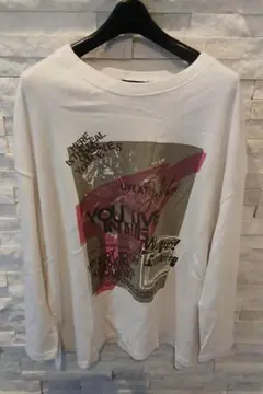ロデオクラウンズ 長袖Tシャツ ロンT クルーネック カジュアル ホワイト