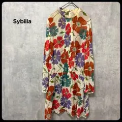# Sybilla シビラ　花柄 長袖 ミニワンピース　シルク100%のサムネイル